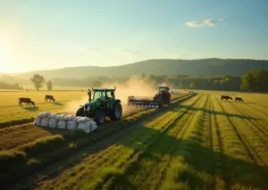 Российские сельские предприниматели, использующие современную сельхозтехнику с семенами и животными